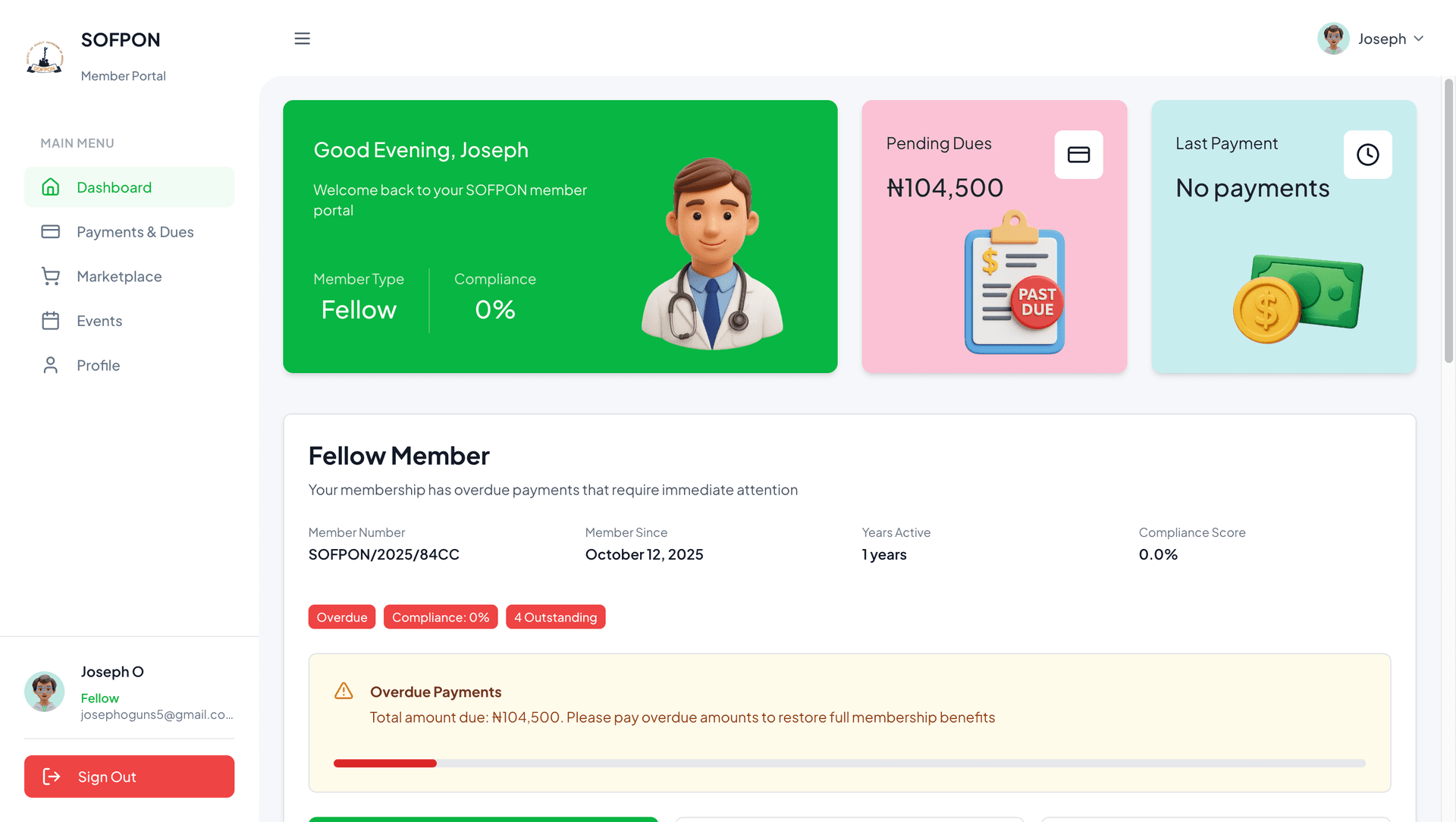 SOFPON Member Portal